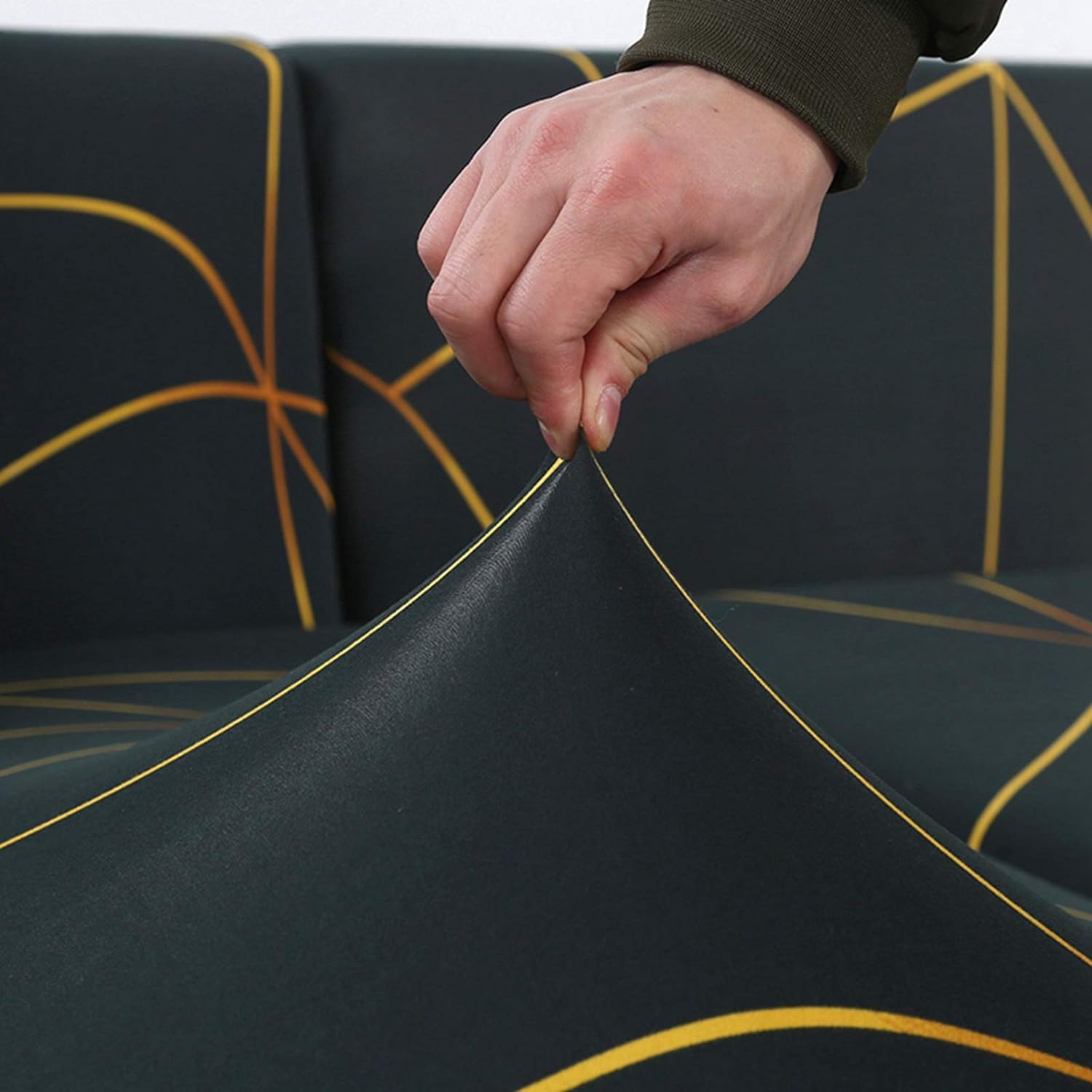 L-Shape Sofa Cover - Golden Prism