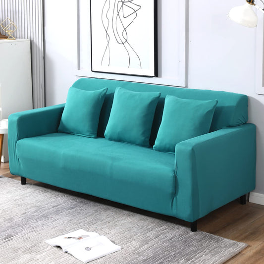 Premium Quality Machine Washable & Dust Proof Sofa Cover - Dark Cyan | Universal Fit Streachable Fabric