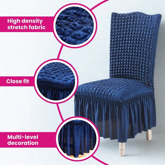 Bubble Dark Green Dining Chair Cover - Micro Fibre Collection