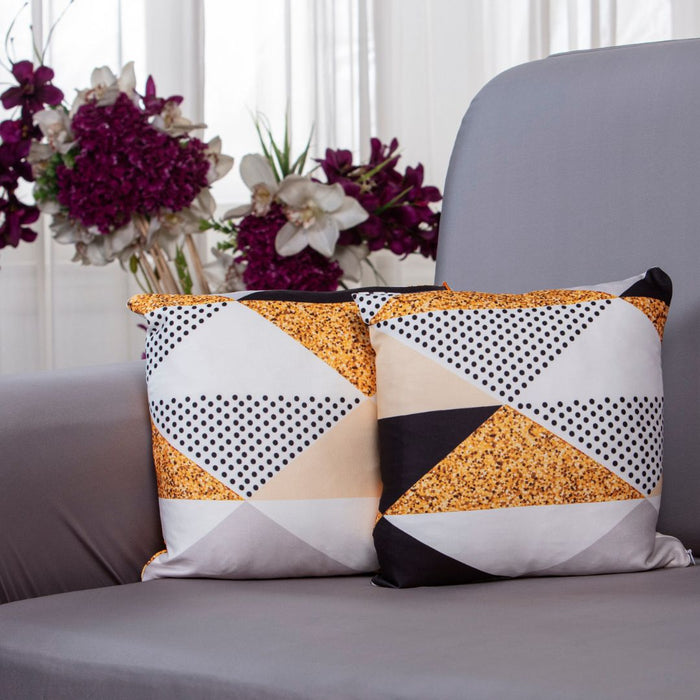 Dustproof, Waterproof & Machine-Washable Cushion Covers - Brown Prism