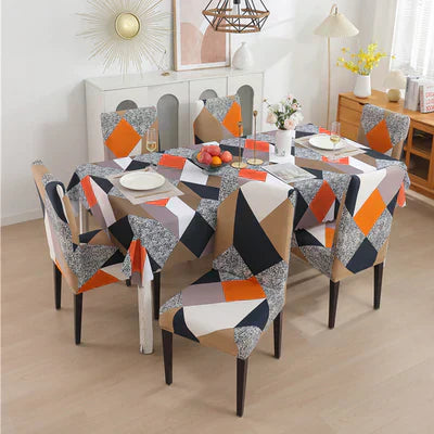 Prism Orange Chair Cover - Stretchable, Dustproof Elastic Fitted Covers