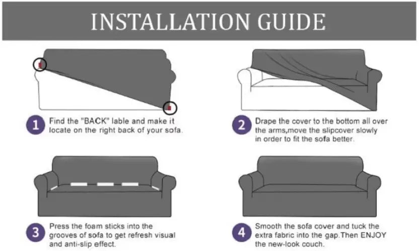 Grey Hexagon - Luxury Quality Strechable & Dust-proof Sofa Cover