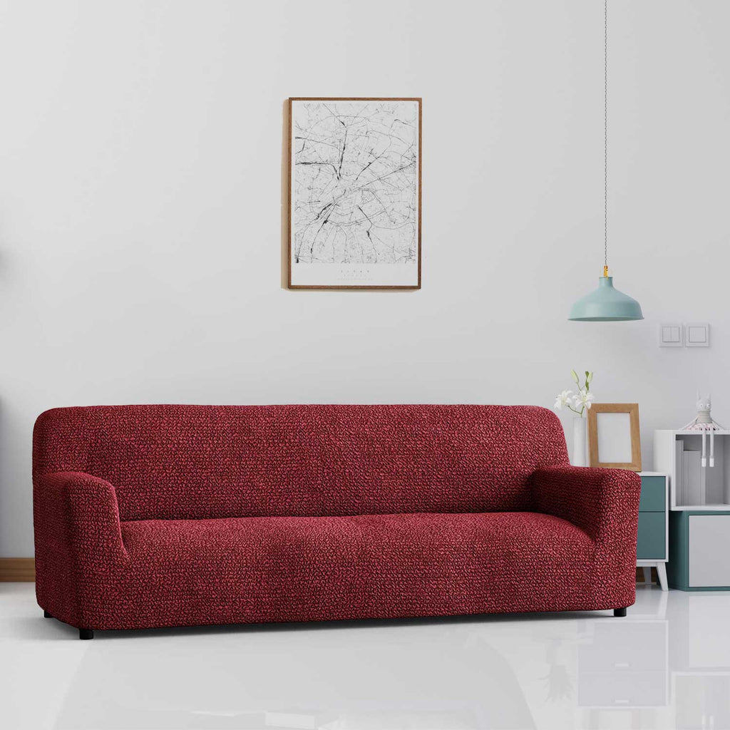 Bouncy Maroon Sofa Cover - Dustproof Water-Proof Streachable - Microfibra Collection