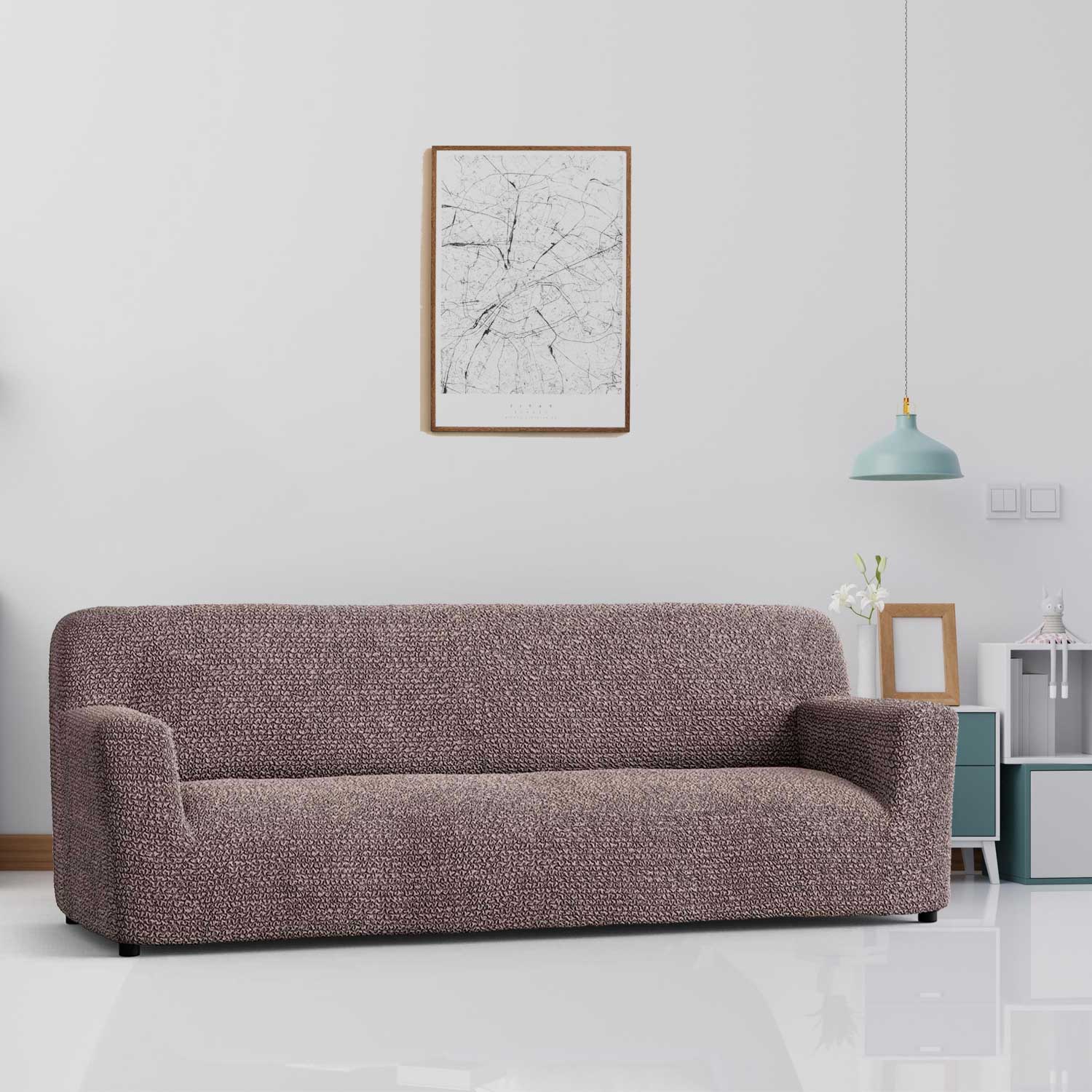 Bouncy Cappuccino Sofa Cover - Dustproof Water-Proof Streachable - Microfibra Collection