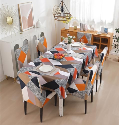 Prism Orange Chair Cover - Stretchable, Dustproof Elastic Fitted Covers