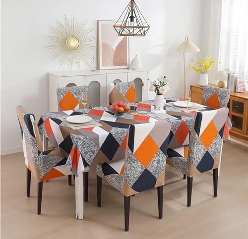 Prism Orange Chair Cover - Stretchable, Dustproof Elastic Fitted Covers