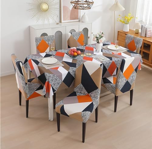 Prism Orange Chair Cover - Stretchable, Dustproof Elastic Fitted Covers