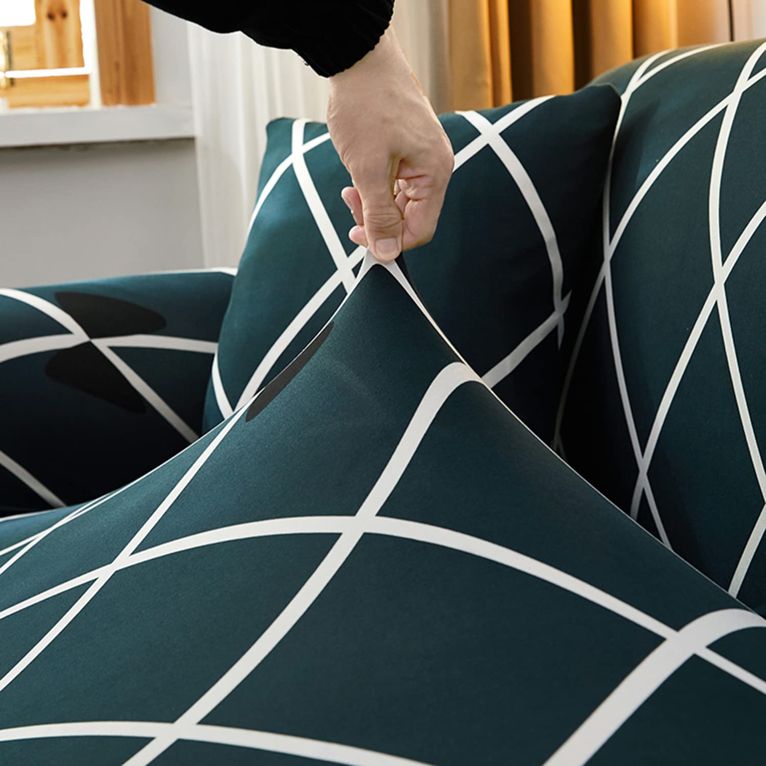 Cross Blue - Exclusive Stretchable Sofa Cover
