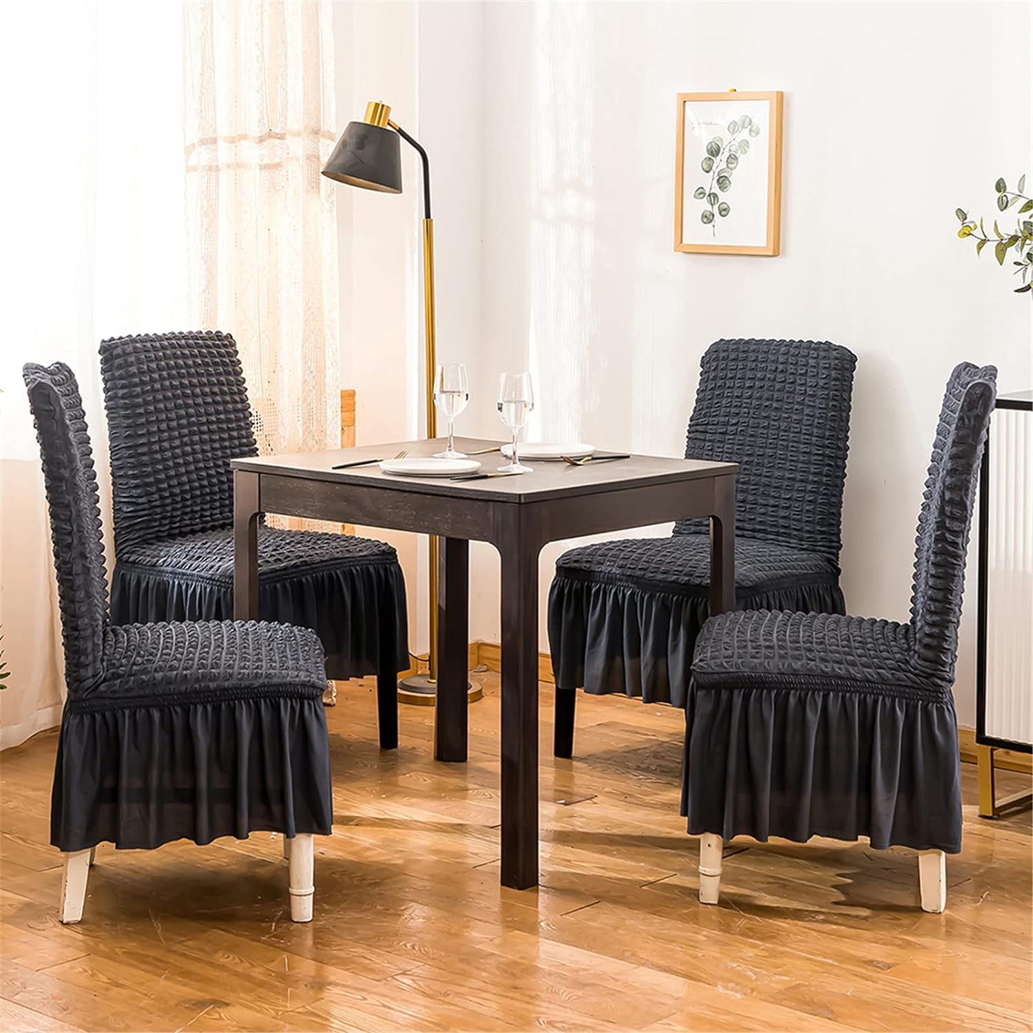 Bubble Grey Dining Chair Cover - Micro Fibre Collection