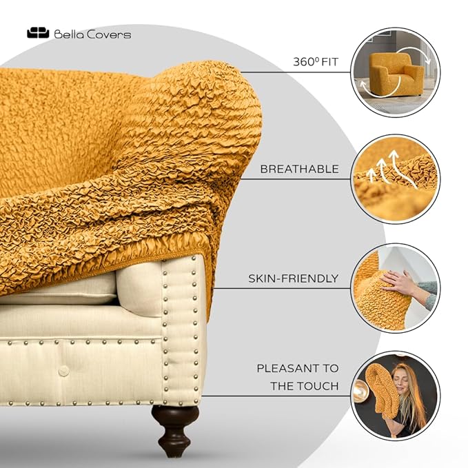 Bouncy Cappuccino Sofa Cover - Dustproof Water-Proof Streachable - Microfibra Collection (Copy)