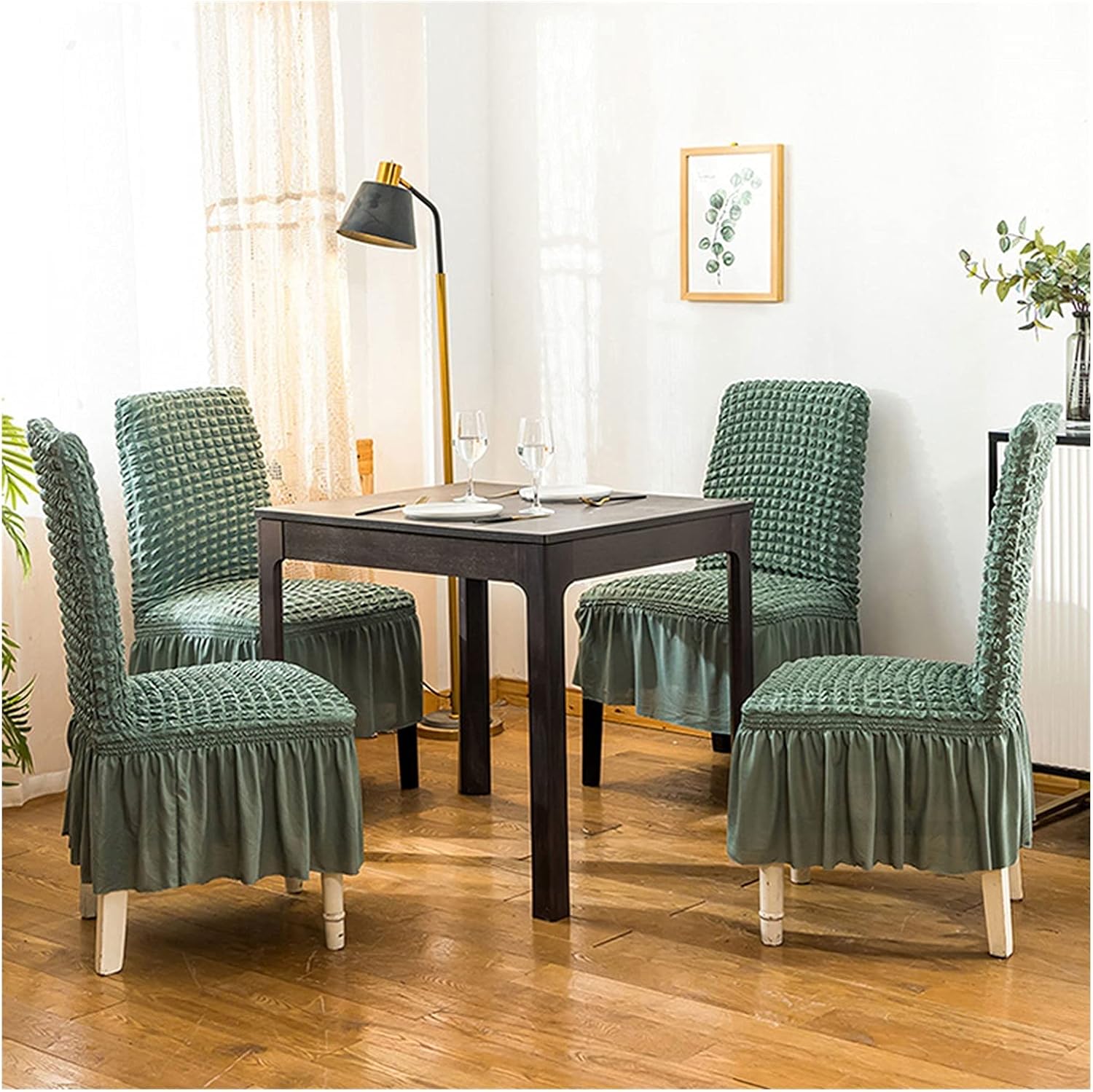 Bubble Green Dining Chair Cover - Micro Fibre Collection