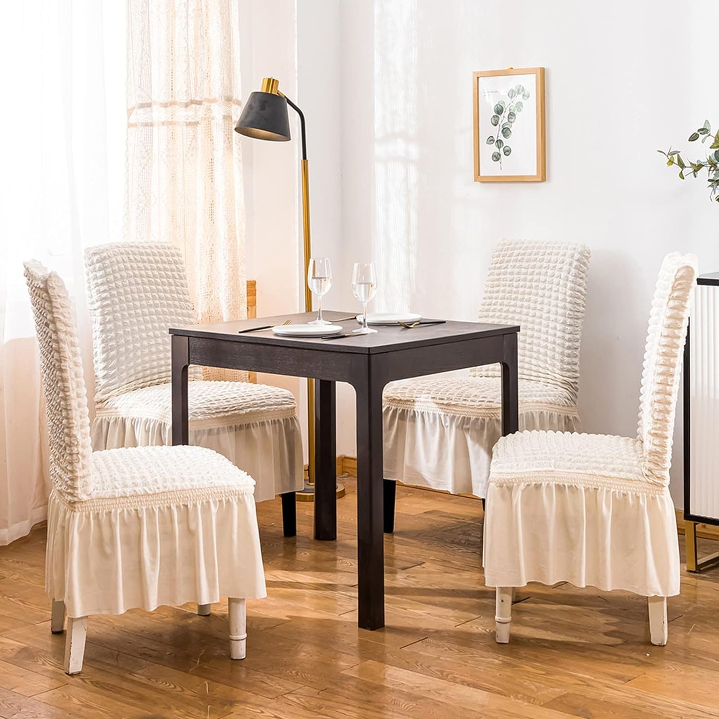 Bubble Cream Dining Chair Cover - Micro Fibre Collection