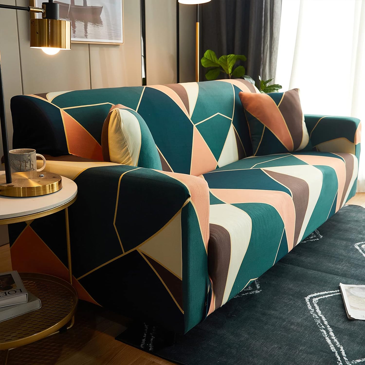Peach Prism - Exclusive Stretchable Sofa Cover
