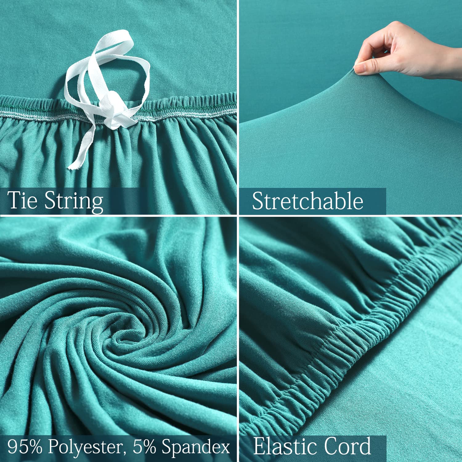 Premium Quality Machine Washable & Dust Proof Sofa Cover - Dark Cyan  | Universal Fit Streachable Fabric