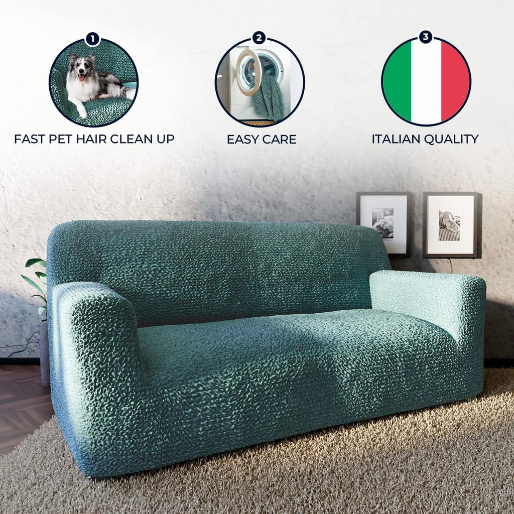 Bouncy Teal Sofa Cover - Dustproof Water-Proof Streachable