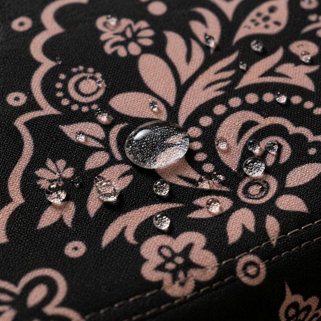 Black Brocade Round Table & Chair Cover – Stretchable, Dustproof & Machine Washable