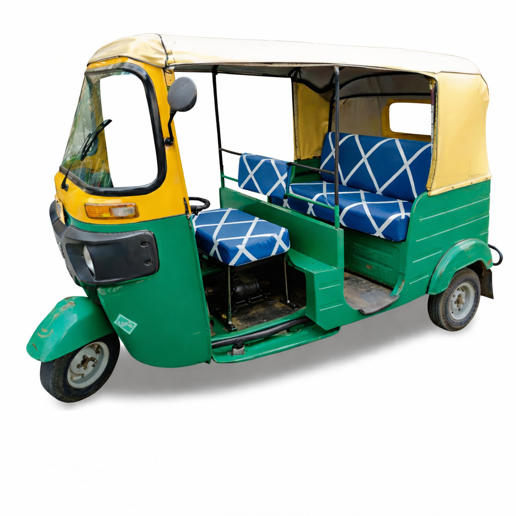 Cross Blue Auto Rickshaw Seat Cover - Stretchable, Dust-Proof, Machine Washable & High Quality