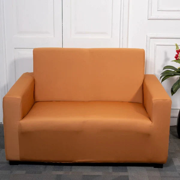 Premium Quality Machine Washable & Dust Proof Sofa Cover - Peach  | Universal Fit Streachable Fabric