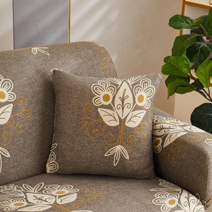 Dustproof, Waterproof & Machine-Washable Cushion Covers - Beige Brocade