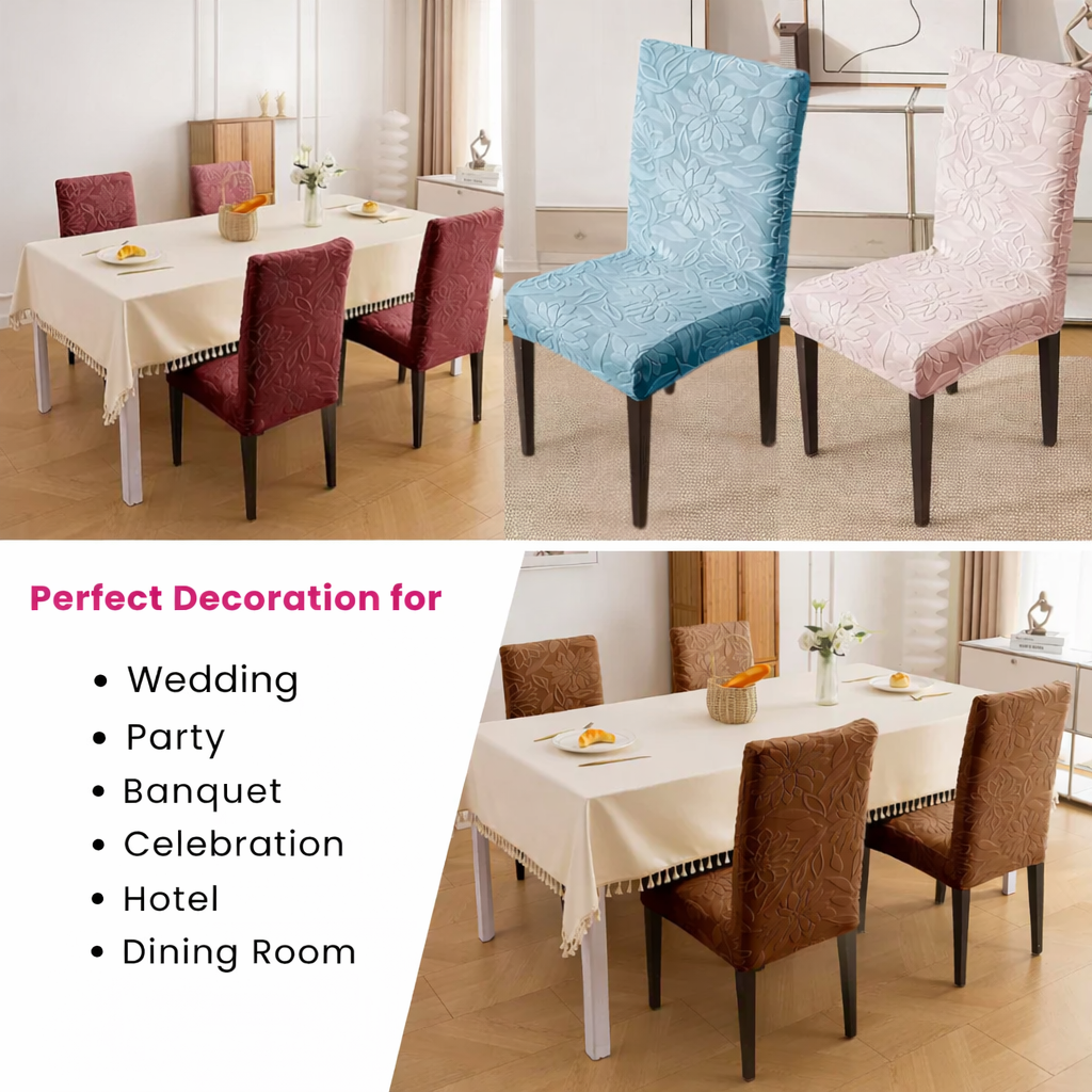 Majestic Jacquard Light Grey Elastic Chair Cover – Stretchable, Dustproof, Machine Washable