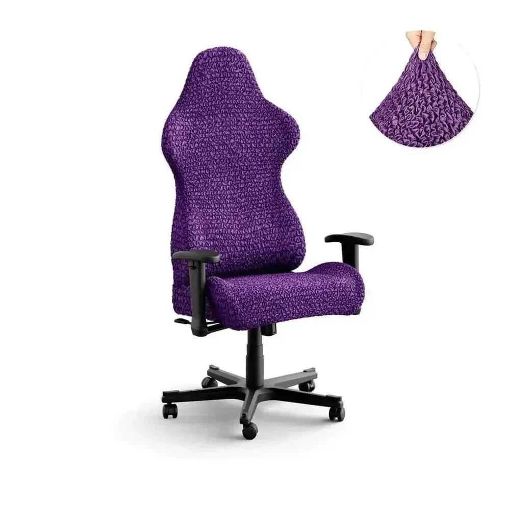 Bubble Purple Chair Cover - Fit For All Size Office Chair Slipcover, Microfibra Collection