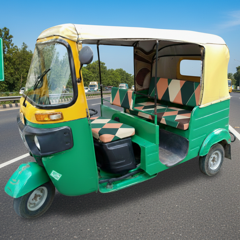 Peach Prism Auto Rickshaw Seat Cover - Stretchable, Dust-Proof, Machine Washable & High Quality