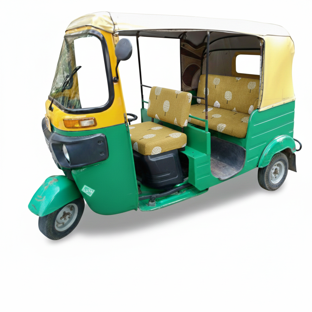Yellow Leaf Auto Rickshaw Seat Cover - Stretchable, Dust-Proof, Machine Washable & High Quality