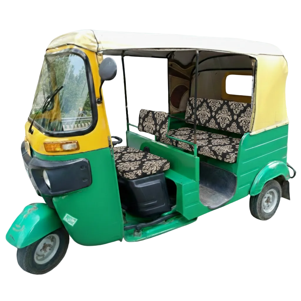 Black Brocade Auto Rickshaw Seat Cover - Stretchable, Dust-Proof, Machine Washable & High Quality