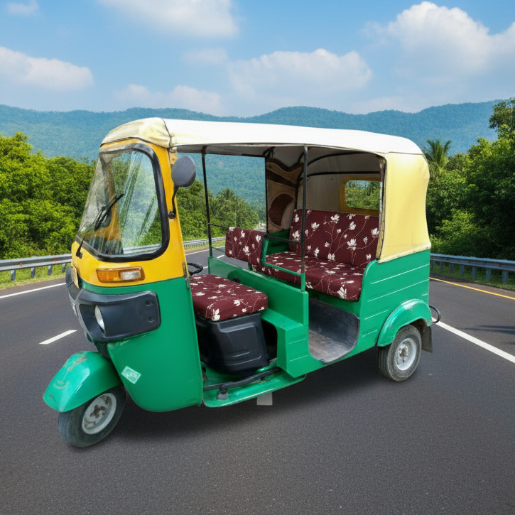 Floral Maroon Auto Rickshaw Seat Cover - Stretchable, Dust-Proof, Machine Washable & High Quality