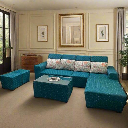 L-Shape Sofa Cover - Luxurious Capitone