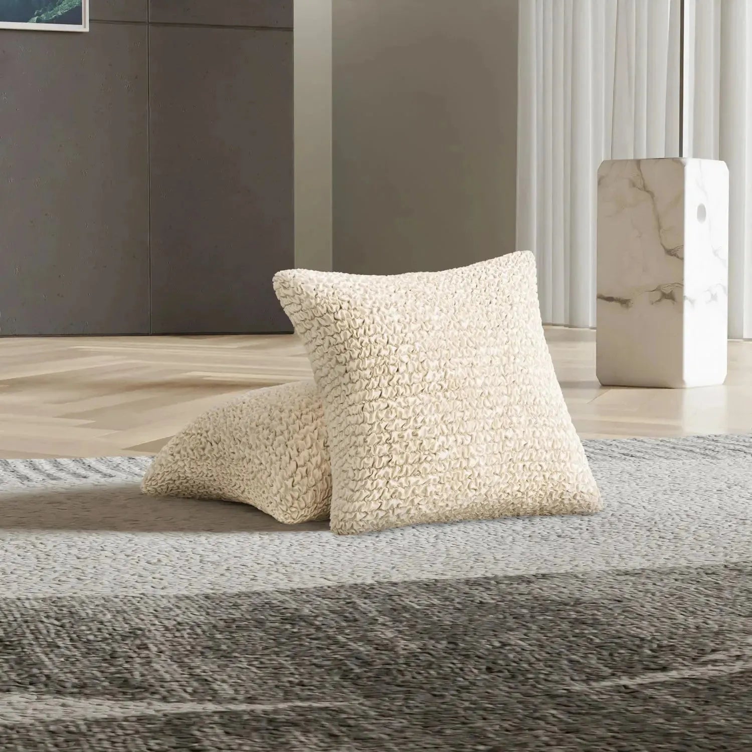 Cream Solid - Pillow Slipcovers, Microfibre Collection