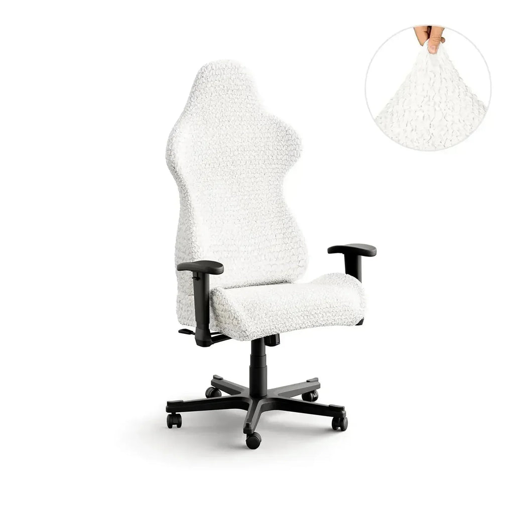 Bubble White Chair Cover - Fit For All Size Office Chair Slipcover, Microfibra Collection