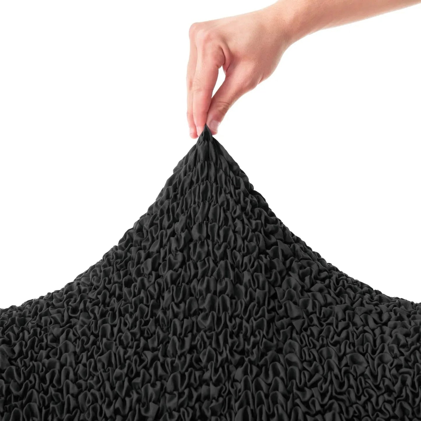 Black Solid - Corner Sofa Slipcover, Microfibra Collection