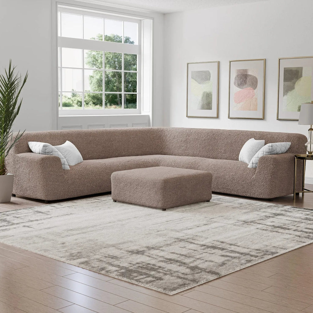 Marsala Solid - Corner Sofa Slipcover, Microfibra Collection