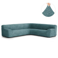 Teal Solid - Corner Sofa Slipcover, Microfibra Collection