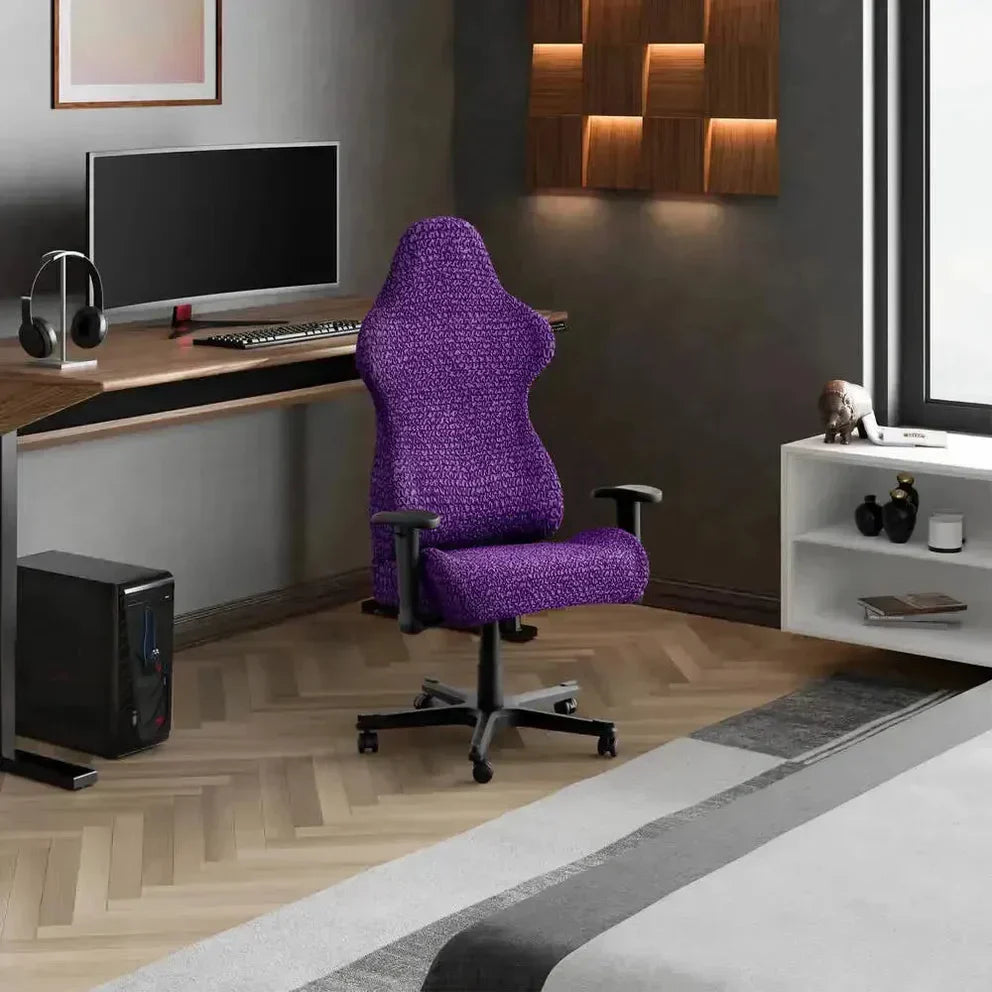 Bubble Purple Chair Cover - Fit For All Size Office Chair Slipcover, Microfibra Collection
