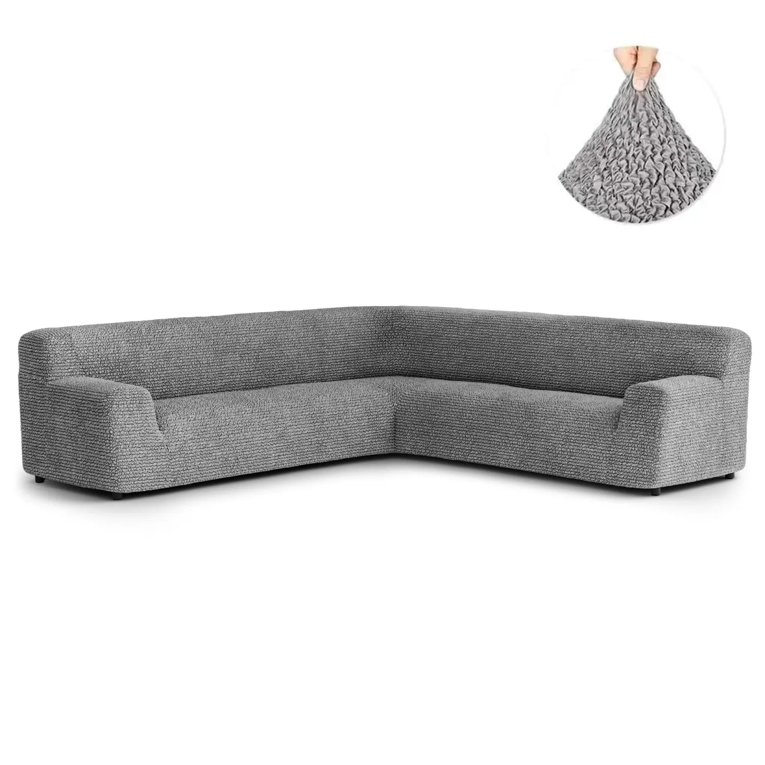 Ash Solid - Corner Sofa Slipcover, Microfibra Collection