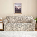 White Criss Cross - Luxury Quality Strechable & Dust-proof Sofa Cover