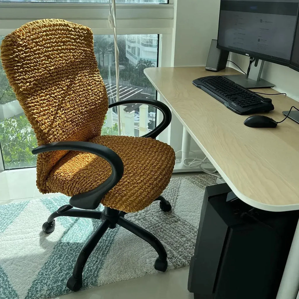 Bubble Maroon Chair Cover - Fit For All Size Office Chair Slipcover, Microfibra Collection