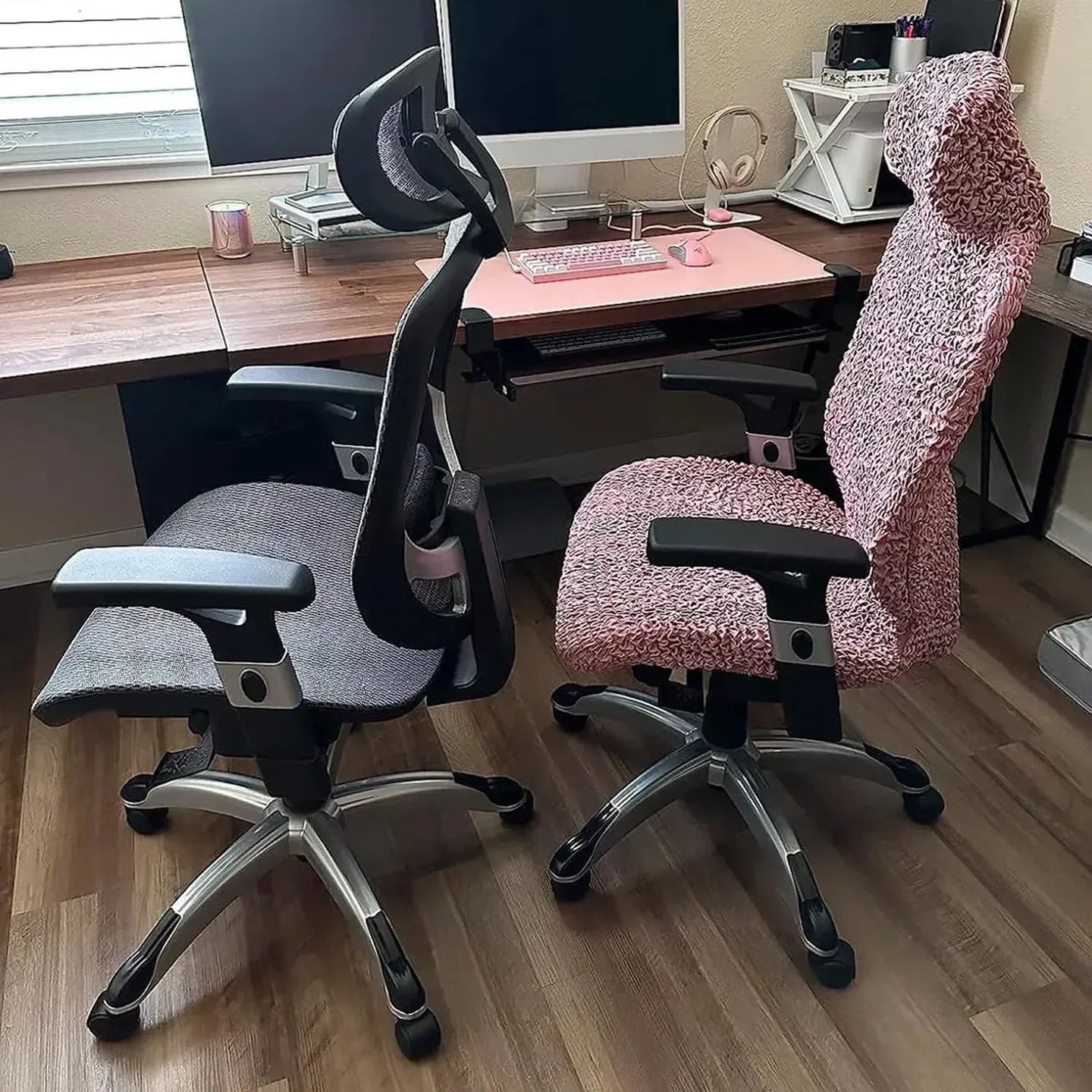 Bubble Cream Chair Cover - Fit For All Size Office Chair Slipcover, Microfibra Collection