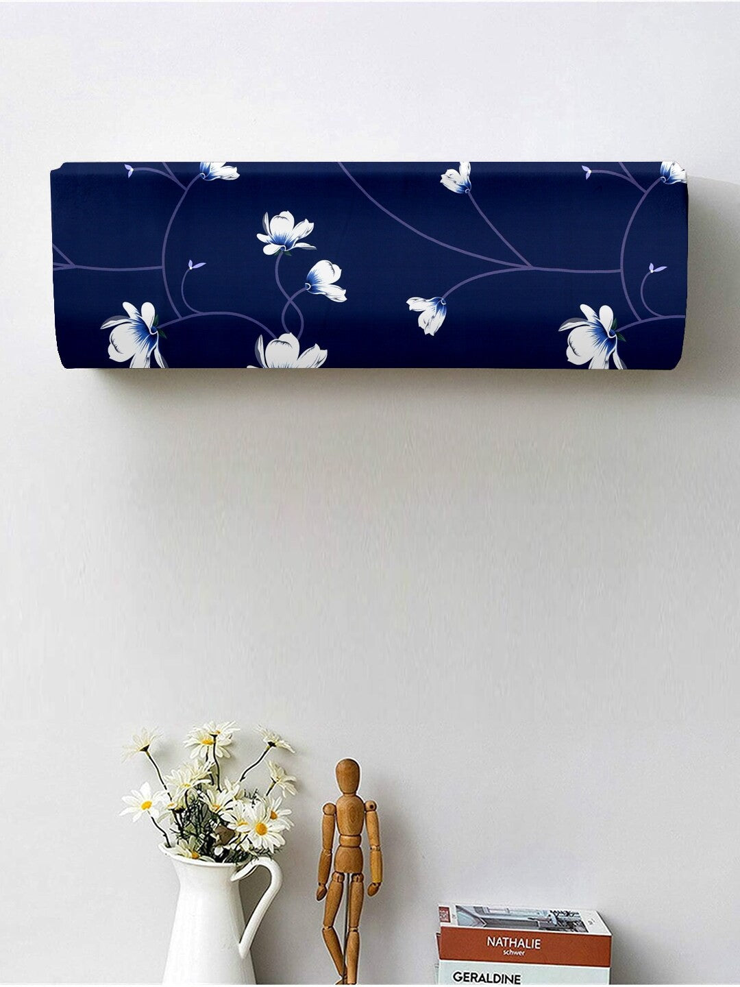 Blue Flowers - Dustproof & Machine Washable AC Cover