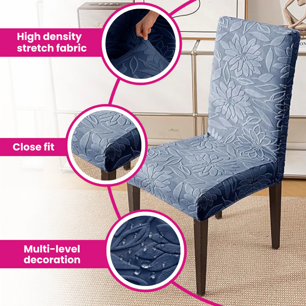 Majestic Jacquard Light Grey Elastic Chair Cover – Stretchable, Dustproof, Machine Washable