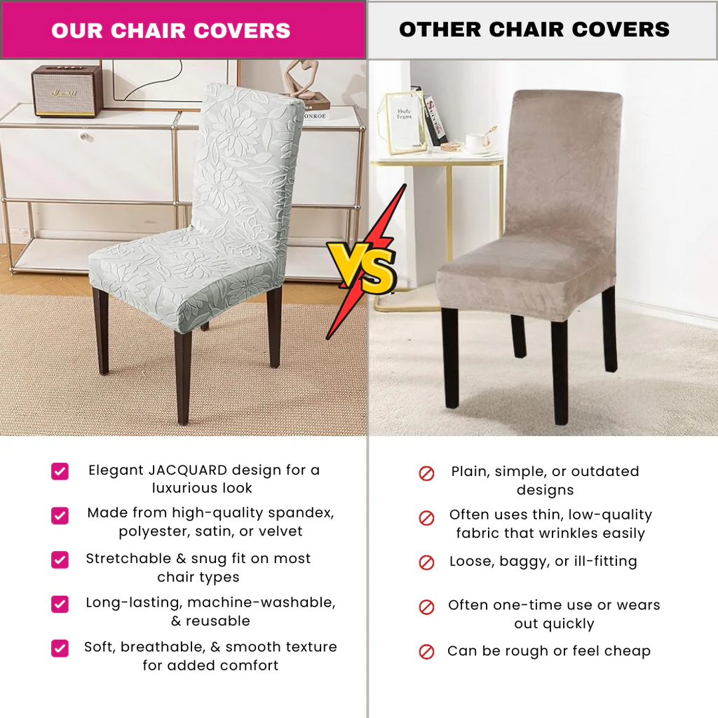 Majestic Jacquard Light Grey Elastic Chair Cover – Stretchable, Dustproof, Machine Washable