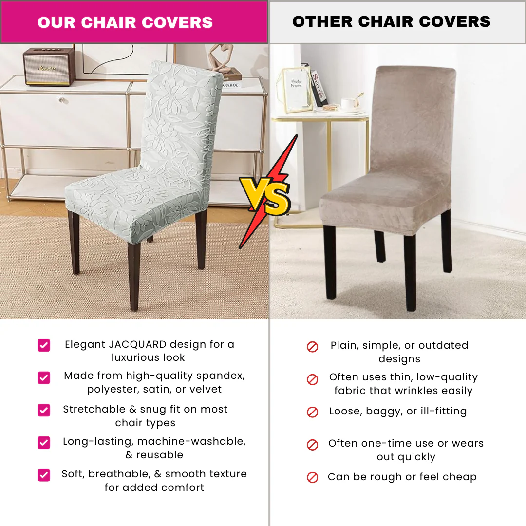 Majestic Jacquard Light Grey Elastic Chair Cover – Stretchable, Dustproof, Machine Washable