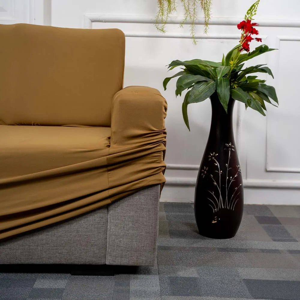 Premium Quality Machine Washable & Dust Proof Sofa Cover - Khaki | Universal Fit Streachable Fabric