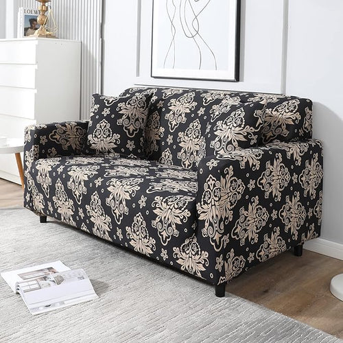 Black Brocade - Exclusive Stretchable Sofa Cover