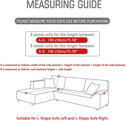 L-Shape Sofa Cover - Grey Diamond