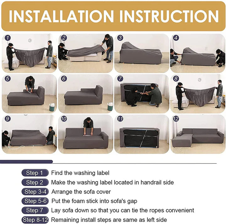 L-Shape Sofa Cover - Luxurious Capitone