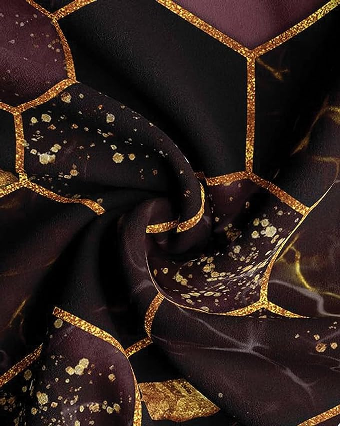 Golden Hexagon Chair Covers - Stretchable, Dustproof, Water Resistant & Machine Washable