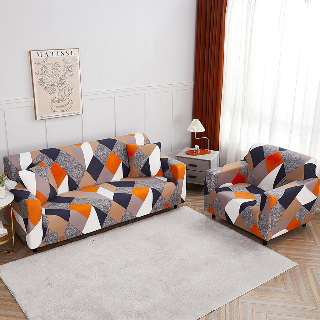 Prism Orange - Exclusive Stretchable Sofa Cover